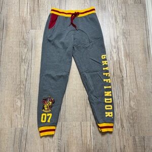 Gray and Yellow Harry Potter Gryffindor Sweatpants
